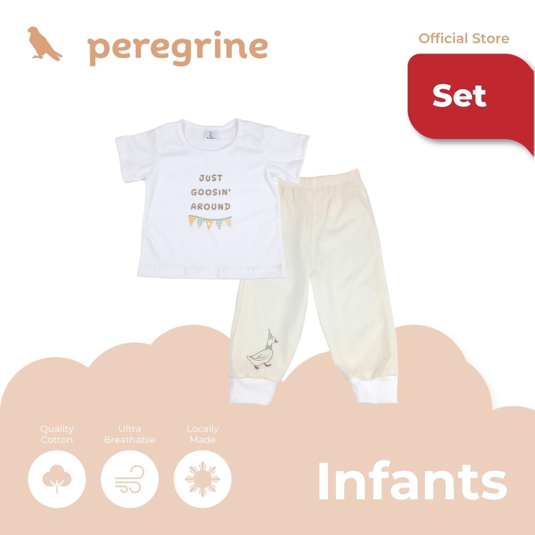 PEREGRINE SILLY GOOSE SHIRT AND PAJAMA SET FOR INFANTS (3-12 MONTHS)