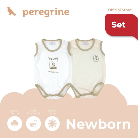 PEREGRINE CIRQUE BEBE SLEEVELESS ONESIE 2 IN 1 PACK FOR NEWBORN (0-6 MOS)