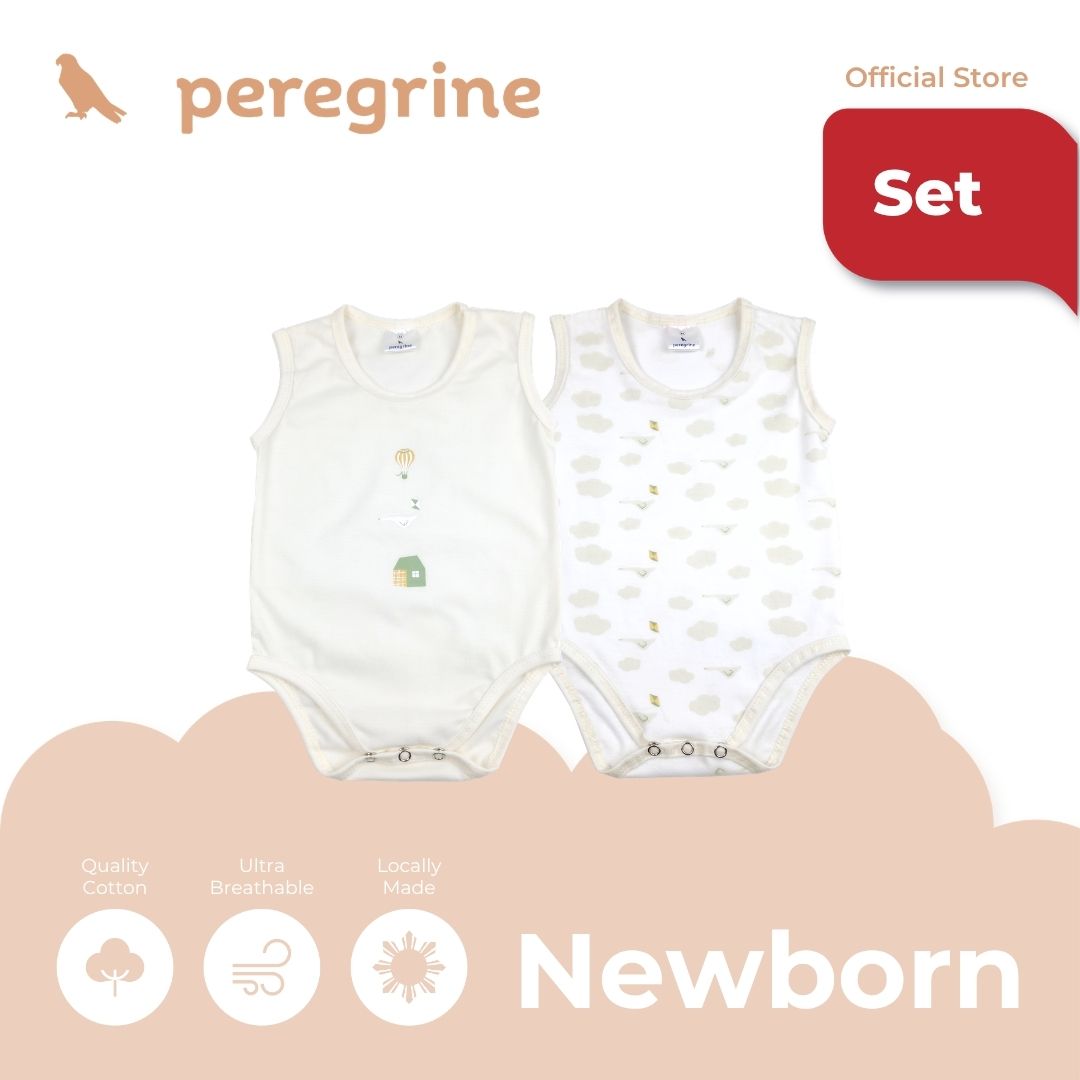 PEREGRINE SILLY GOOSE SLEEVELESS ONESIE 2 IN 1 PACK FOR NEWBORN (0-6 MOS)