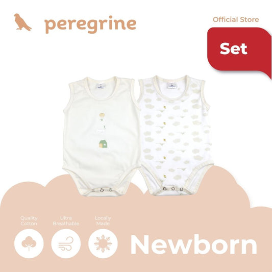 PEREGRINE SILLY GOOSE SLEEVELESS ONESIE 2 IN 1 PACK FOR NEWBORN (0-6 MOS)