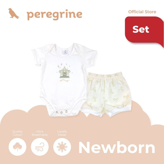 PEREGRINE CIRQUE BEBE ONESIE AND SHORTS SET FOR NEWBORN (0-6 MOS)