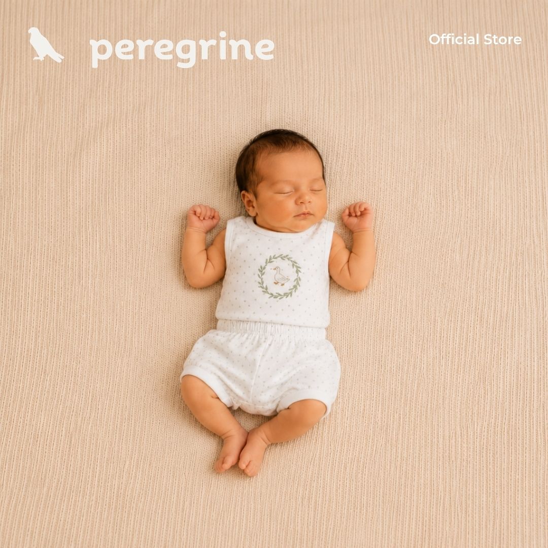 PEREGRINE SILLY GOOSE SLEEVELESS ONESIE AND SHORTS SET FOR NEWBORN (0-6 MOS)