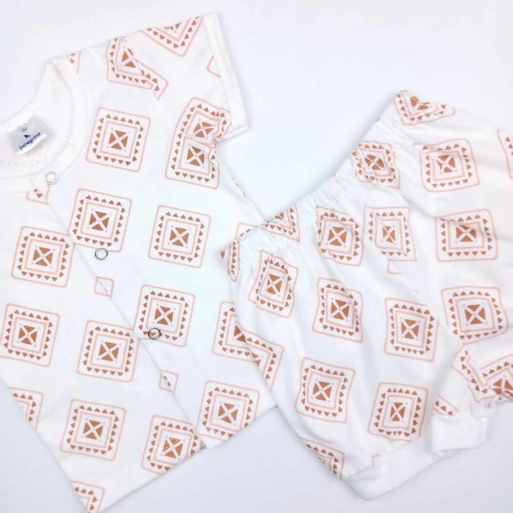 HABI BUTTONED DOWN SHIRT & SHORTS FOR NEWBORN (0-6 MONTHS)