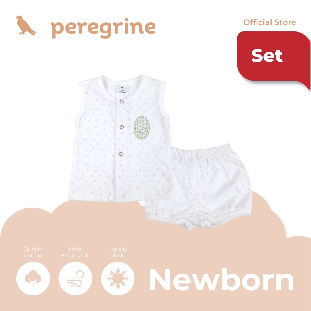 PEREGRINE SILLY GOOSE SLEEVELESS SHIRT AND SHORTS SET FOR NEWBORN (0-6 MOS)
