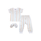 HABI BUTTONED DOWN SHIRT & DIAPER PANTS WITH BOOTIES FOR NEWBORN (0-6 MONTHS)