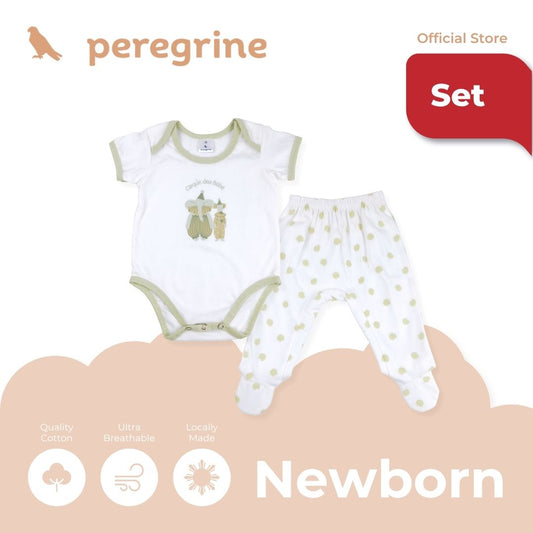 PEREGRINE CIRQUE BEBE ONESIE AND FOOTED PAJAMA SET FOR NEWBORN (0-6 MOS)