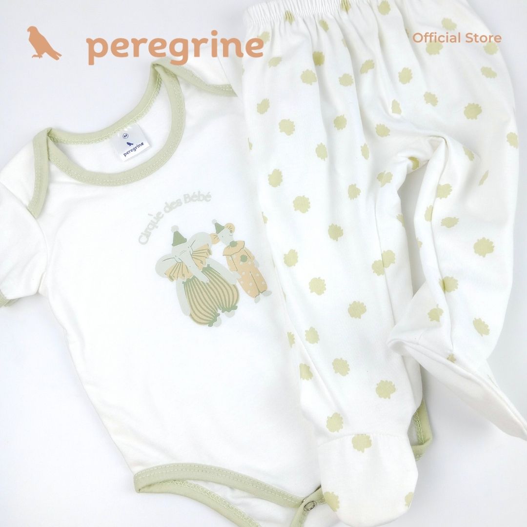 PEREGRINE CIRQUE BEBE ONESIE AND FOOTED PAJAMA SET FOR NEWBORN (0-6 MOS)