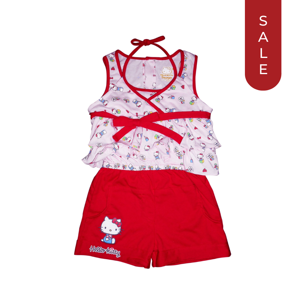 HELLO KITTY BEARHUG SLEEVEDLESS ROMPER FOR TODDLERS