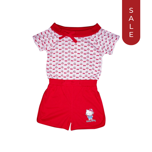 HELLO KITTY BEARHUG SHORTSLEEVED ROMPER FOR TODDLERS