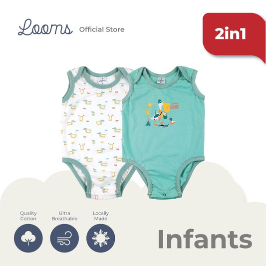POND LIFE 2 IN 1 SLEEVELESS ONESIE SET FOR INFANTS (0-12 MOS)
