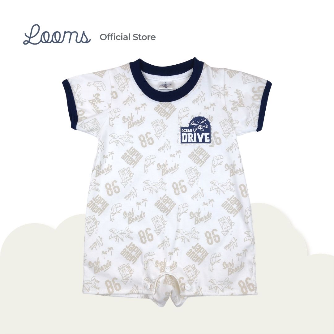 OCEAN DRIVE ROMPER WITH BONNET BASIC SET FOR INFANT BOYS (3-12 MOS)