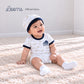 OCEAN DRIVE ROMPER WITH BONNET BASIC SET FOR INFANT BOYS (3-12 MOS)