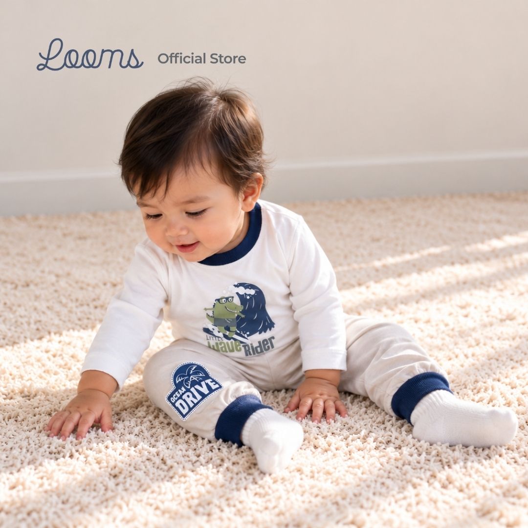 OCEAN DRIVE LONG SLEEVED TOP AND PAJAMA BASIC SET FOR INFANT BOYS (3-12 MOS)