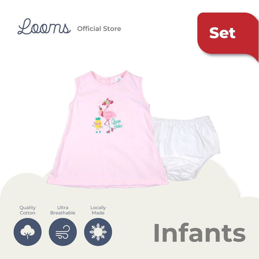 OCEAN DRIVE SHIFT DRESS AND PANTY BASIC SET FOR INFANT GIRLS (3-12 MOS)