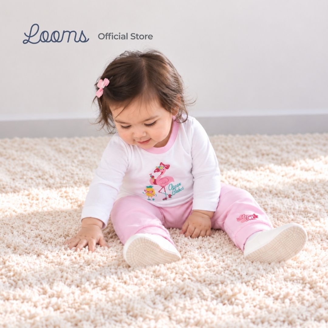 OCEAN DRIVE LONG SLEEVED TOP AND PAJAMA BASIC SET FOR INFANT GIRLS (3-12 MOS)