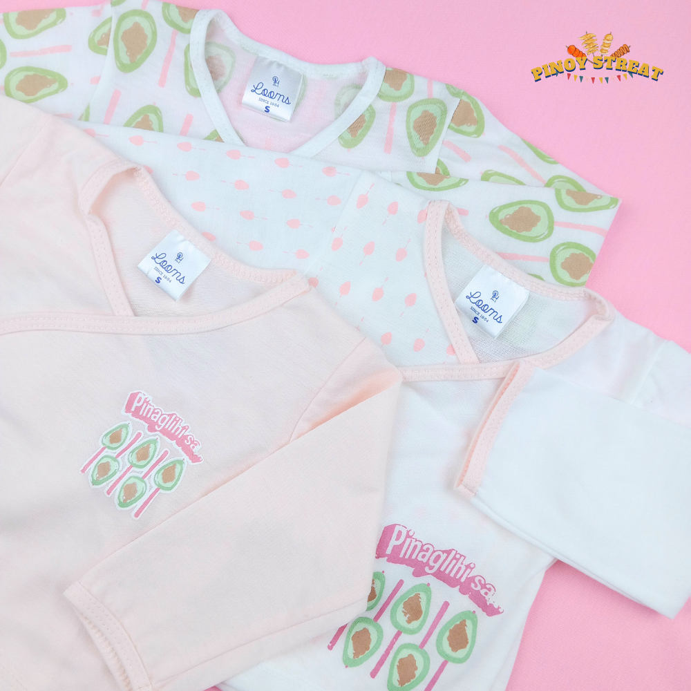 PINOY STREAT 3IN1 LONGSLEEVED TIESIDE FOR NEWBORN (0-6 MONTHS)