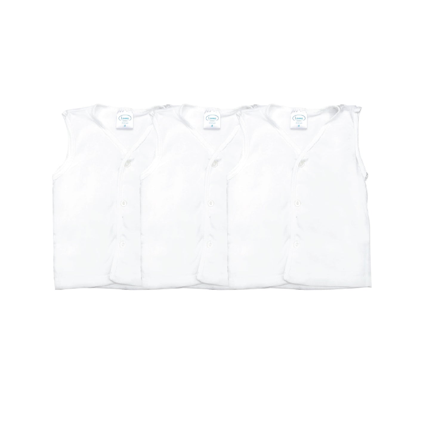 BASIC WHITE 3IN1 SLEEVELESS BUTTONED DOWN SHIRT