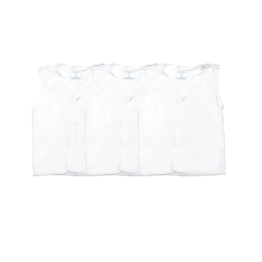 BASIC WHITE 3IN1 SLEEVELESS BUTTONED DOWN SHIRT