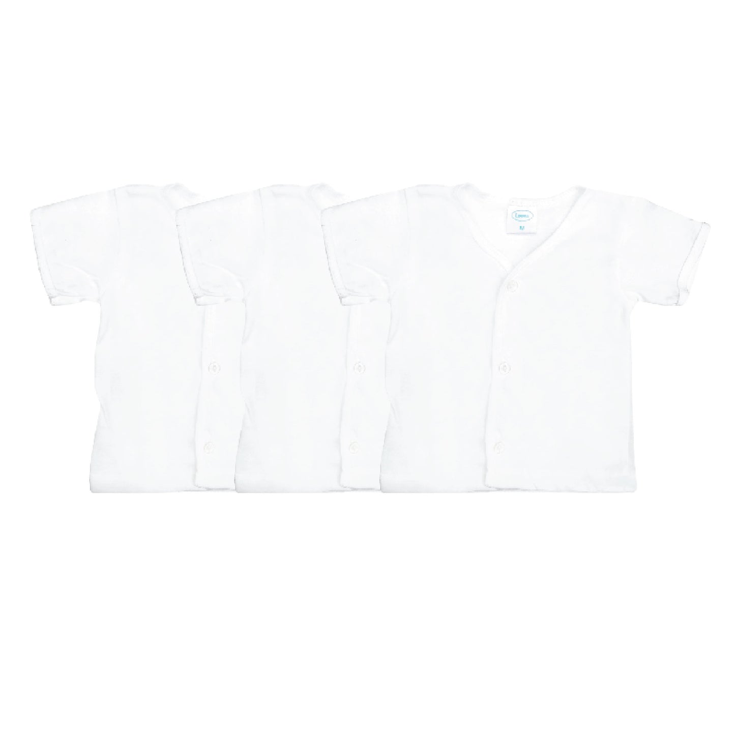 BASIC WHITE 3IN1 SHORT SLEEVED BUTTONED DOWN SHIRT FOR NEWBORN