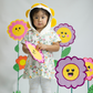 FLOWER NETWORK HOODED SHORT DRESS FOR TODDLERS