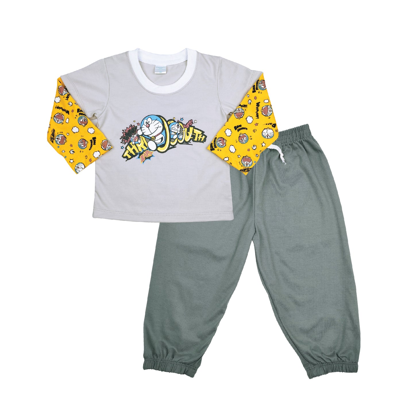 DORAEMON CLASH LONGSLEEVED SHIRT & PANTS FOR TODDLERS