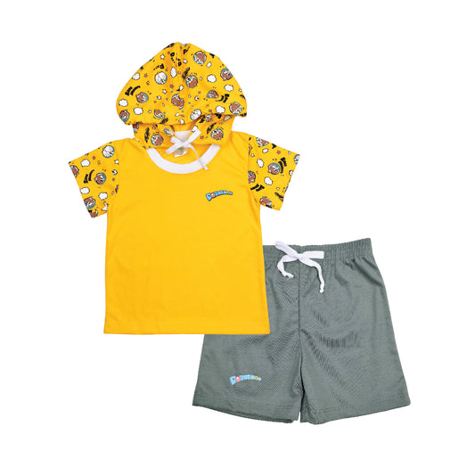 DORAEMON CLASH HOODED SHIRT & SHORTS FOR TODDLERS