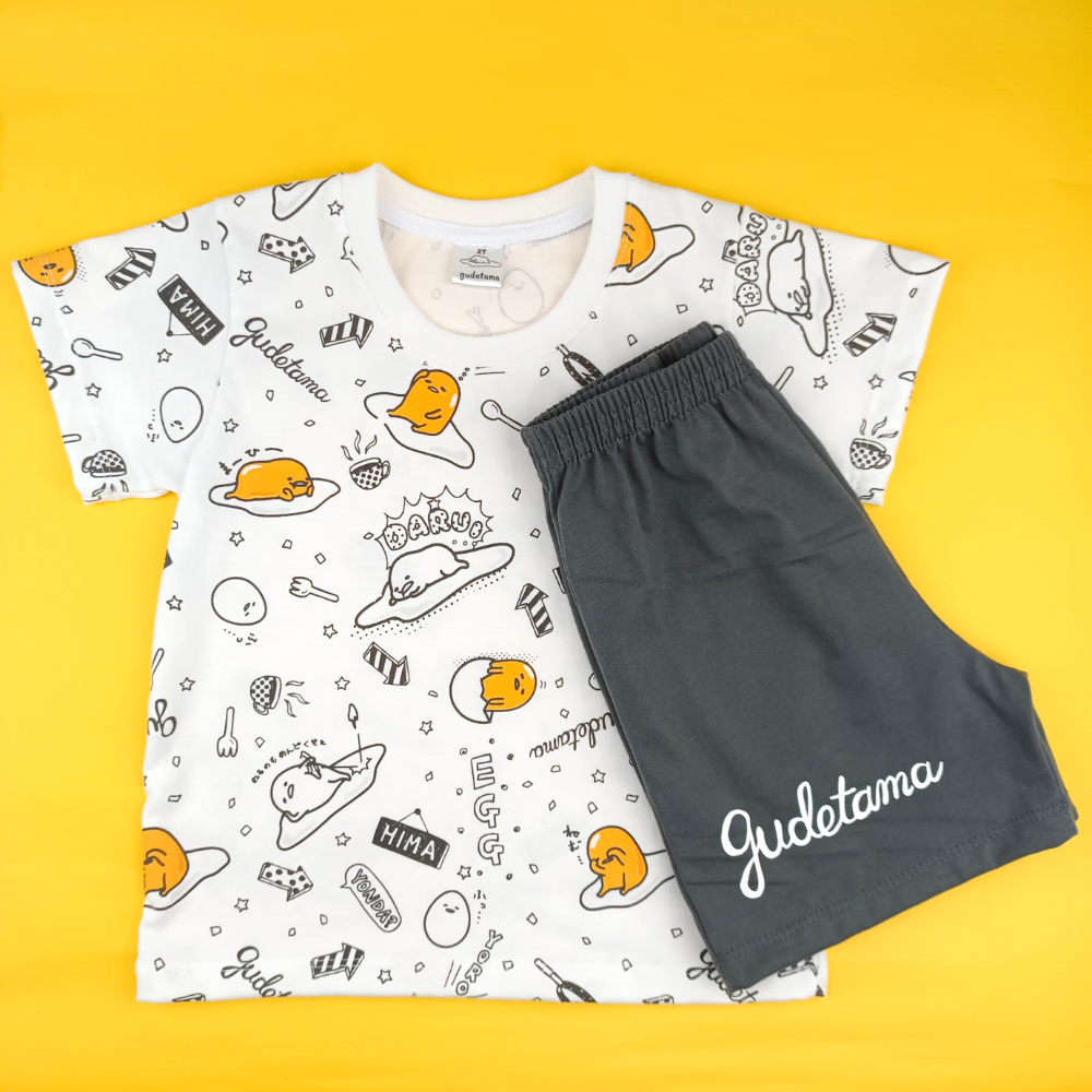 GUDETAMA DARU TSHIRT AND SHORTS FOR TODDLERS