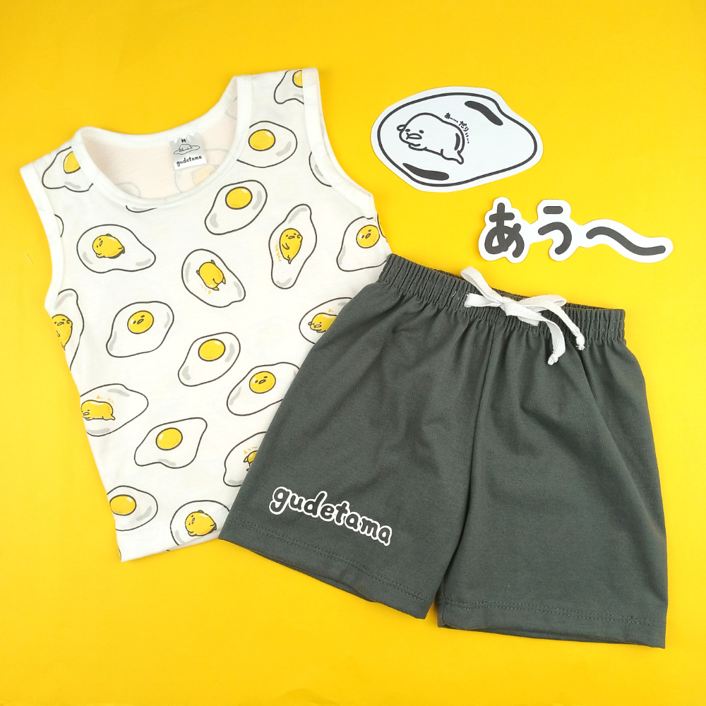 GUDETAMA POACHED TANK TOP AND SHORTS FOR INFANTS