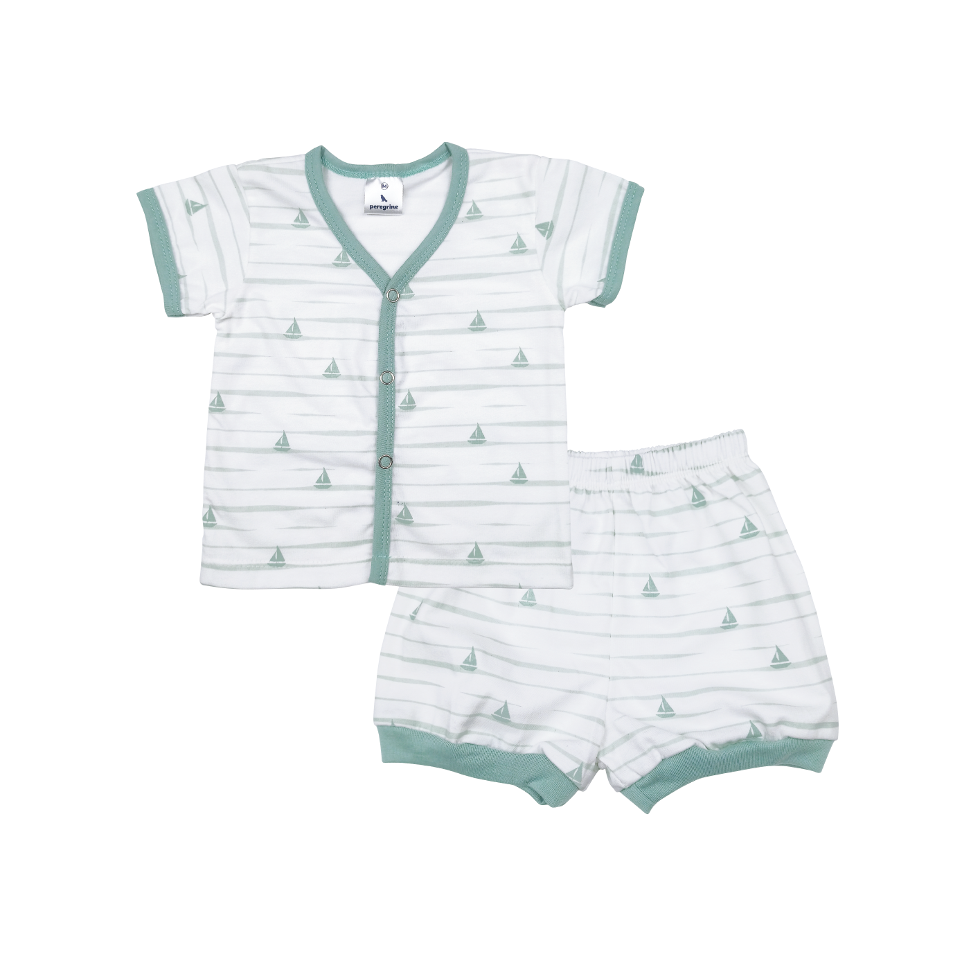 BAINS DE SOLEIL BUTTONED SHIRT AND SHORTS FOR NEWBORN