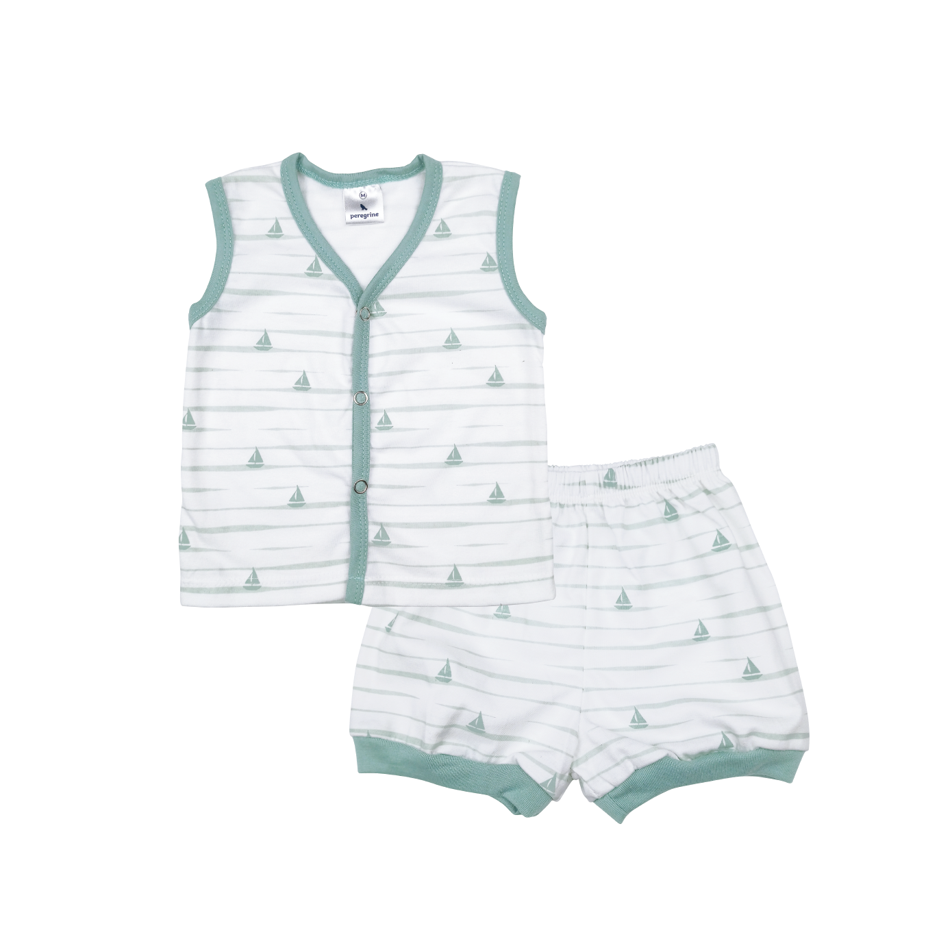 BAINS DE SOLEIL SLEEVELESS BUTTONED DOWN SHIRT & SHORTS SET FOR NEWBORN