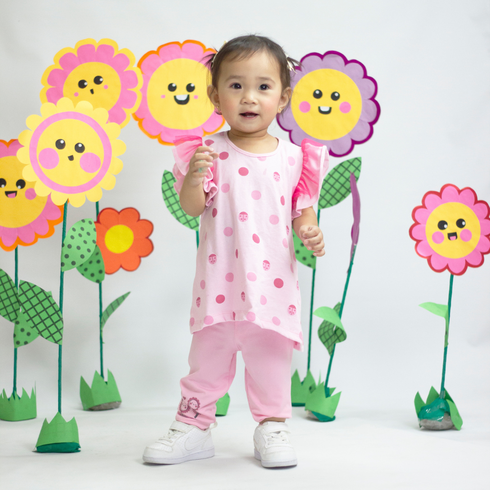 TECHNO FLORA SHORT DRESS FOR INFANTS